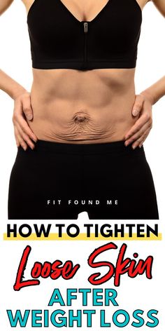 How to tighten loose skin after losing weight. Tips for tightening your skin. How to tone loose skin. Tips for geetting rid of loose skin. Skin Tightening Stomach, Loose Belly, Tighten Loose Skin, Extra Skin, Excess Skin, Health Challenges, Saggy Skin, Loose Skin, Sagging Skin