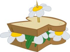 a piece of bread with flowers on it and a candle sticking out of the top