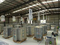 an industrial warehouse filled with lots of appliances