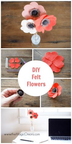 diy felt flowers are so easy to make