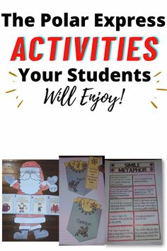 the polar express activities for students to use with their writing and crafting skills, including paper