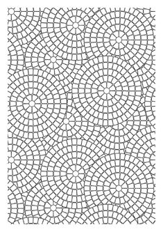 a black and white image of an intricate pattern with circles in the shape of squares