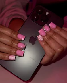 Pink Nail Designs Short, Nails Short Pink, Nail Designs Short, Acrylic Nail Set, Hard Nails, Claw Nails, Simple Gel Nails, Colored Acrylic Nails, Girly Acrylic Nails