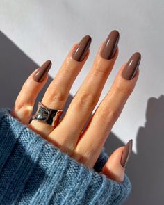 50+ Cute November Nails You Need to Try this Month! - Prada & Pearls Vibrant Nail Colors, Brown Nail, Brown Nails Design, Graduation Nails, September Nails, Fall Manicure, Vibrant Nails