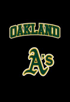 the oakland a's logo on a black background