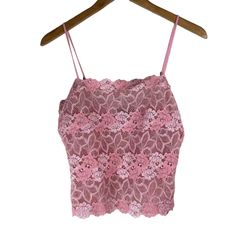 Floral Lace Camisole By Natori Features: Fresh Pink Sleeveless Floral Lace Pullover Style Adjustable Spaghetti Strap Camisole Scalloped Edge 89% Nylon 11% Spandex Size: Womens M Measurements: Length 19 In / 48 Cm Bust 31 In / 79 Cm Condition: New With Tags Floral Lace Camisole Tank Cami Comfortable Relaxed Summer Spring Sleepwear Casual Lightweight Breathable Spring Sleepwear, Pink Slip Dress, Josie Natori, Lace Cami Top, Racerback Top, Tank Top Bras, Lace Camisole, Black Camis, Silk Tank