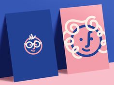 three greeting cards with an image of a smiling face on one side and the word happy on the other