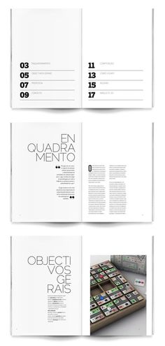 the inside pages of an open magazine with different font and numbers on it, all in white