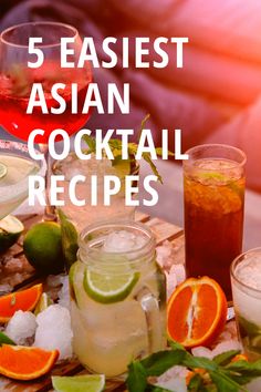 5 easiest asian cocktail recipes, colorful glasses Asian Punch Recipe, Asian Drink Recipes, Thai Cocktail Recipes, Chinese Drinks Alcohol, Vietnamese Cocktail Recipes