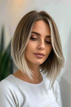 Hair Color Asian, Bob Hair Color, Platinum Blonde Hair Color, Ash Hair Color, Hair Color Auburn, Bob Hair, Penteado Cabelo Curto