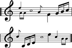 several musical notes are shown in black and white