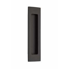 the door handle is black and has a square shape with an opening at the end