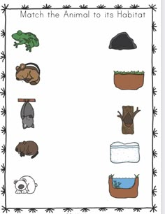 an animal themed worksheet for kids to learn how to count the animals in their habitat