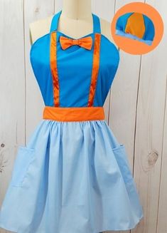 Blippi costume for adults Outfit Ideas Strict Parents, Blippi Halloween Costume, Blippi Themed Birthday Party, Birthday Outfit Ideas, Halloween Maze, Strict Parents, Cute Aprons