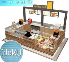 an image of a food stand that is designed to look like a restaurant