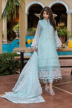 Lengha Ideas, Net Dress, Chiffon Fashion, Eid Collection, Pakistani Dress Design, Pakistani Designers, Intricate Embroidery, Embroidery Suits, Pakistani Outfits