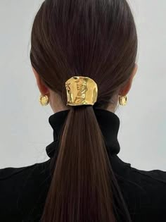 An exclusive offer for you——Affordable prices at Stylewe store, SPU: 1VHA7J460A, Color: Golden Silver, Pattern:Plain, Activity:Daily. Half Updo Hairstyles, Hair Gloss, Hair Cuffs, A Ponytail, Orthopedic Shoes, Half Updo, Metal Hair Clips, Low Ponytail, Gold Hair