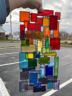 Stained Glass Rainbow Blocks Chakra Rainbow - Etsy Mobile Suncatcher, Stained Glass Abstract, Stained Glass Rainbow, Stain Glass Window Art, Rainbow Blocks, Modern Stained Glass, Glass Window Art, Mosaic Stained, Panels Wall