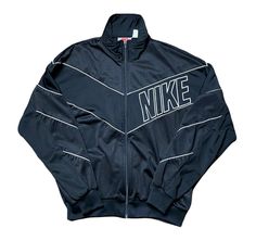 Vintage Nike Jacket 1990s Black Mesh Zip Up Rare Medium 90s Vtg. Length 26.5 inches. Pit to pit 22 inches. Item Number S32-021. 90 Style Outfits 90s Fashion Men, 90s Athleisure, Vintage Nike Jacket, Nylon Outerwear, Vintage Tracksuit, Vintage Nike Windbreaker, Nike Vintage, Apparel Design Inspiration, Nike Windbreaker