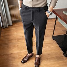 Season:Fall  Winter; Fabric:Polyester; Gender:Men's; Style:Streetwear,Fashion; Elasticity:Micro-elastic; Occasion:Business,Casual,Daily; Fit Type:Regular Fit; Function:Soft,Breathable,Outdoor; Waistline:Mid Waist; Pattern:Solid Color; Design:Warm,Pocket; Pants Type:Trousers,Chinos,Straight,Dress Pants; Fly Type:Button,Zipper; Front page:FF; Listing Date:01/05/2022; Production mode:External procurement; Hips:; Length:; Waist: Pant Trousers For Men, Pants Business Casual, Guys Fashion Casual, Streetwear Dress, Trendy Trouser, Formal Mens Fashion, Warm Pants