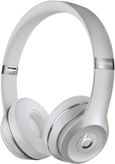 the beats on ear headphones are silver