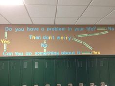 there is a sign on the wall that says do you have a problem in your life?