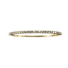 18 Karat Yellow Gold Diamond Bangle Bracelet- This Sparkling Bangle Bracelet Features 29 Round Brilliant Cut Diamonds Set In Classic 18k Gold. Hinged Closure. Width: 2.6 Mm. Approximate Total Diamond Weight: 1.74 Ct. Diamond Color: G Diamond Clarity: Vs-Si Size: 7 Inches Stamped: 750 Weight: 8.2 Dwt./ 12.8 Gr. Very Good Condition, Professionally Polished. Will Come Packaged In A Gift Box Or Pouch (When Possible) And Will Be Shipped U.S. Priority Mail Insured. Dv05132417kcs Diamond Bangle Bracelet, Diamond Bangles Bracelet, Diamond Bangle, Diamond Color, Round Brilliant Cut Diamond, Diamond Clarity, Estate Jewelry, Bangle Bracelet, Round Brilliant