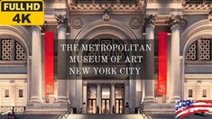 the metropolitan museum of art in new york city is featured with an american flag on it