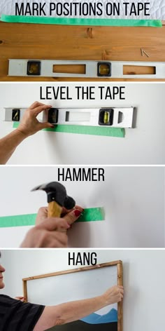 the instructions for how to use tape on wood