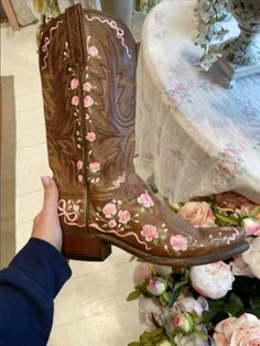 #fashion Boots For Quinceanera, Cowgirl Boots Flowers, Flower Cowboy Boots, Cowgirl Boots Pink, Floral Cowgirl Boots, Floral Cowboy Boots, Boots With Flowers, Moodboard Theme, Aesthetic Archive