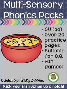 a poster with the words multi - sensory phonics packs