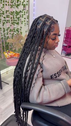 Styles For Knotless Braids, Hairstyles Wigs, Braids Knotless, Boho Knotless, Feed In Braids Hairstyles, Goddess Braids Hairstyles, Long Box Braids