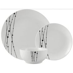 black and white dinnerware set with beads