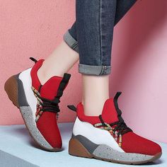 2019 Women's Color Block Sneaker Shoes – Abershoes Sneakers With Jeans