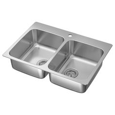 stainless steel double bowl kitchen sink with drainers