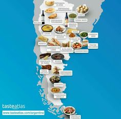 a map with all the different types of food on it, including meats and vegetables