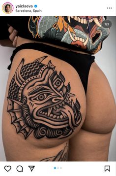 Traditional Lower Stomach Tattoo, Hip Tattoo Traditional, Roaster Tattoo, Trad Stomach Tattoo, Traditional Stomach Tattoos Women, Sweets Tattoo, American Traditional Back Piece, Traditional Tattoo Cover Up