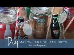 there are many different types of drinks in mason jars