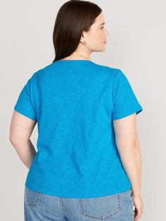 Our EveryWear T-shirts are super-soft, with a comfortable, relaxed fit.  Wear 'em with everything ✔️ Rib-knit V-neck.  Short sleeves.  Lightly enzyme-washed, slub-knit 100% cotton-jersey.  Draped, relaxed fit through body.  Regular length from sh Cotton V-neck Top With Ribbed Neckline, Relaxed Fit Cotton V-neck Top With Short Sleeves, Casual Cotton V-neck T-shirt, Casual Blue V-neck T-shirt, Relaxed Fit V-neck Top With Short Sleeves, Casual Blue Short Sleeve V-neck Top, Casual Cotton V-neck Top With Short Sleeves, Casual Cotton Short Sleeve V-neck Top, Casual Cotton V-neck Short Sleeve Top