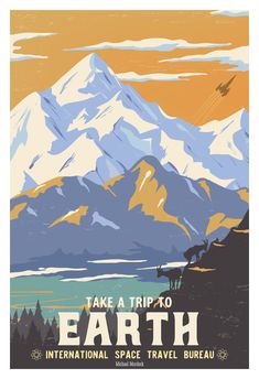 an image of a poster with mountains in the background