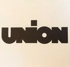 the word union written in black on a white background