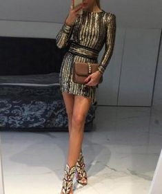 Sequined Long Sleeve Mini Evening Dress – debulp Rope Dress, Birthday Dress Women, Evening Mini Dresses, Clubbing Outfits, Women Dresses Classy, Eve Outfit, Long Sleeve Sequin, New Years Eve Outfits, Black Sequin Dress