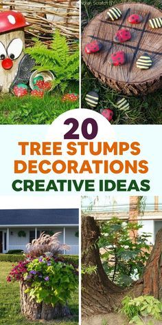 20 tree stumps decorations that are creative and easy to do in the yard or garden