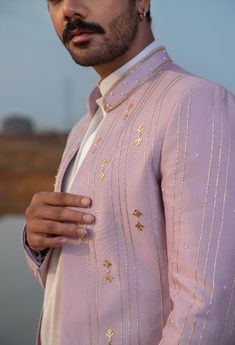 By Runit Gupta Purple Sherwani, Indowestern Outfits For Men, Mens Indian Wear, Men Fashion Photo, Kurta Set For Men, Fashionable Saree Blouse Designs, Engagement Pictures Poses, Dinner Dress Classy, White Kurta