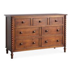 Clarke Seven Drawer Dresser - Dressers & Armoires - The Well Appointed House Nautical Dresser, Lowboy Dresser, Cottage Bungalow, Calming Bedroom, 7 Drawer Dresser, Retirement House, Wood Knobs, Farmhouse Modern, Bedroom Dresser