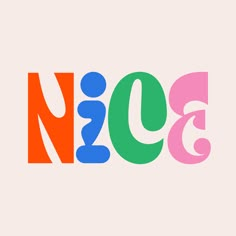 the word ncc is written in multicolored letters on a light pink background