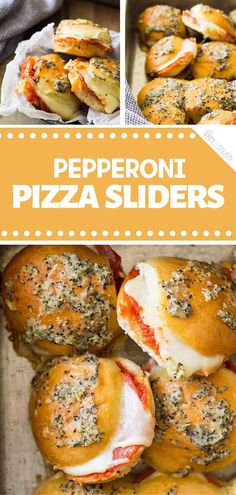 pepperoni pizza sliders with cheese and herbs