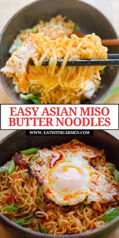 Turn up the heat with these Spicy Miso Noodles! This dish is the perfect fusion of bold flavors and comforting textures, making it a must-try for noodle enthusiasts. Elevate your culinary experience with the rich umami taste of miso butter, adding depth and complexity to every bite. Whether you're a novice or a seasoned chef, these easy Asian noodles are sure to impress. Inspired by the vibrant flavors of Filipino street food, this dish offers a tantalizing twist on traditional noodle dishes. Whip up the homemade noodle sauce recipe in minutes for a quick and flavorful meal. Packed with wholesome ingredients, these healthy recipes are a delicious way to indulge in your favorite Asian inspired flavors. Dive into a world of savory delights with these unforgettable Asian noodle recipes. Lunch Idea Recipes, Asian Dinners Recipes, Elevate Ramen Noodles, Asian Main Dishes, Easy Asian Lunch Recipes, Easy Chinese Recipes Noodles, Mr Noodle Recipes, Asian Food Recipes Korean, Asian Meal Ideas