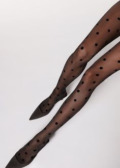 Flocked Dots Sheer 30 Denier Tights - Sheer tights - Calzedonia Polka Dot Tights, Wool Tights, Black Fishnets, Patterned Tights, Stocking Tights, Sheer Tights, Fishnet Tights, Pants Large, Tights Outfit