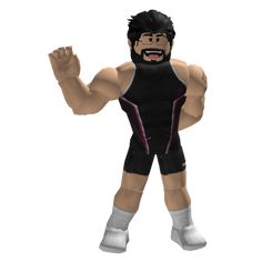 an animated wrestler standing with his arms out